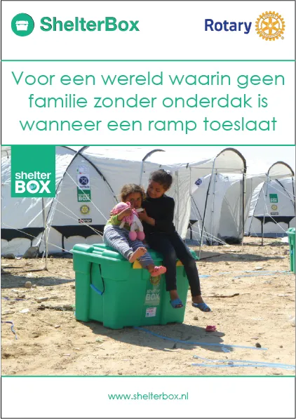 Flyer voorkant shelterbox